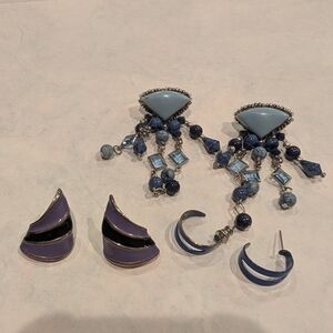 Blue & Purple Mixed Women’s Earring Set - Trio Pack